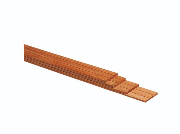 Hardhout geschaafde plank met V-groeven - 1,5 x 14,5 x 180 cm - Afbeelding 1
